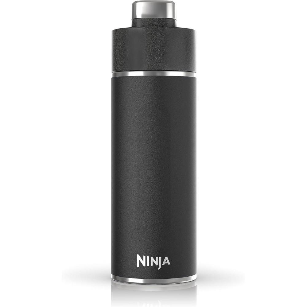 imageNinja DW2401GY Thirsti 24oz Travel Water Bottle For Carbonated Sparkling Drinks Colder and Fizzier Longer Leak Proof 24 Hrs Cold Dishwasher Safe Stainless Steel Insulated Tumbler Charcoal GrayBlack