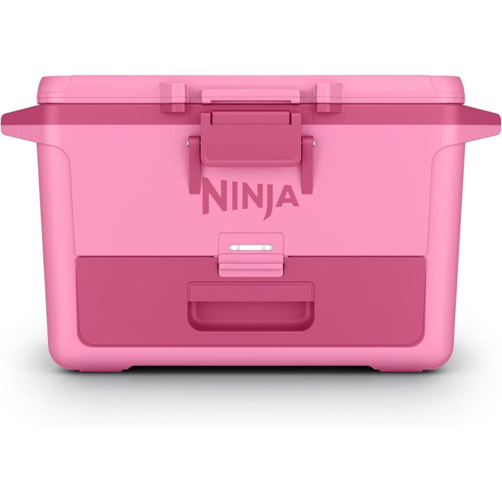 imageNinja FB151BL FrostVault 50qt Hard Cooler with Dry Zone Integrated FridgeTemp Dry Storage Drawer Premium HeavyDuty Insulated Cooler Keeps Ice for Days Lakeshore BlueStrawberry Rhubarb