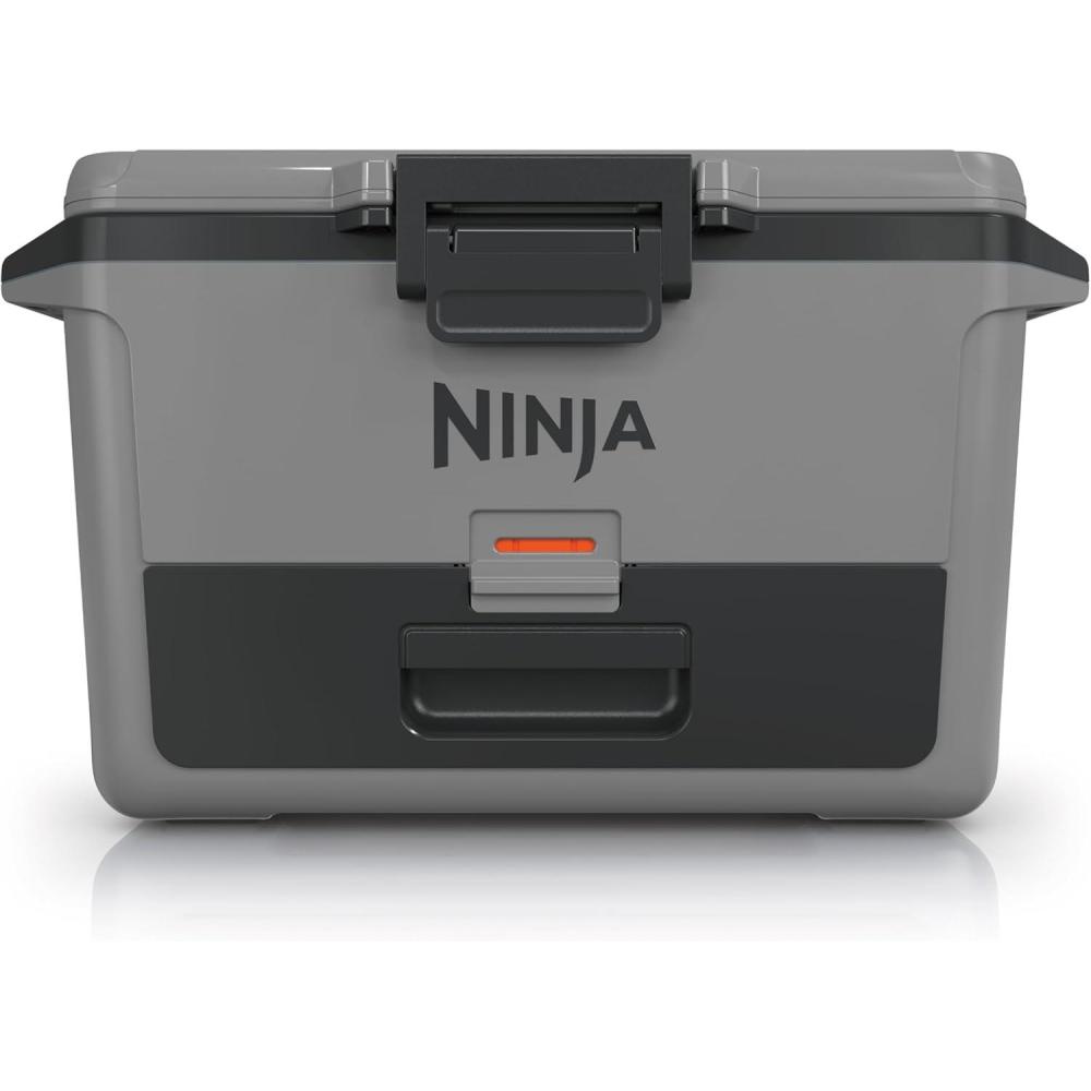 imageNinja FB151GY FrostVault 50qt Hard Cooler with Dry Zone Integrated FridgeTemp Dry Storage Drawer Premium HeavyDuty Insulated Cooler Keeps Ice for Days Slate Gray