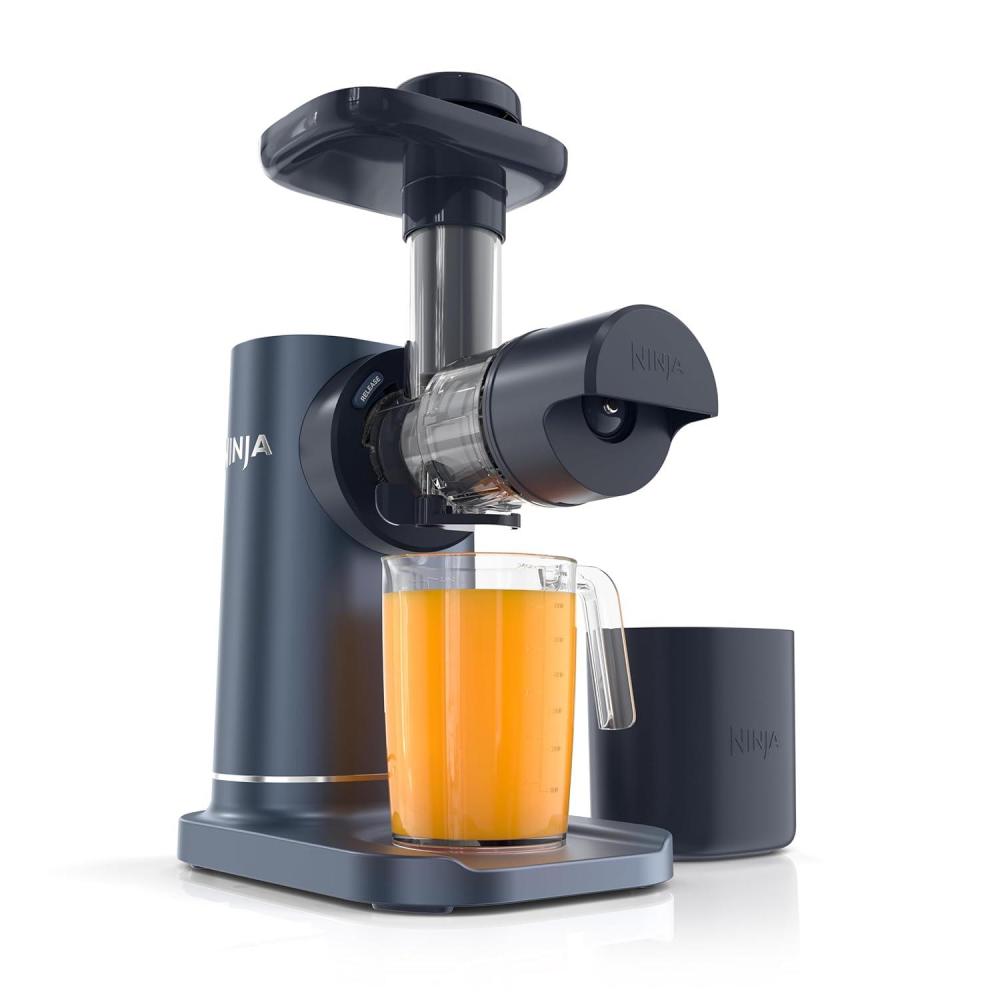 imageNinja NeverClog Cold Press Juicer Powerful Slow Juicer with Total Pulp Control Countertop Electric 2 Pulp Functions Dishwasher Safe 2nd Generation BlueNavy JC151NVBlueberry