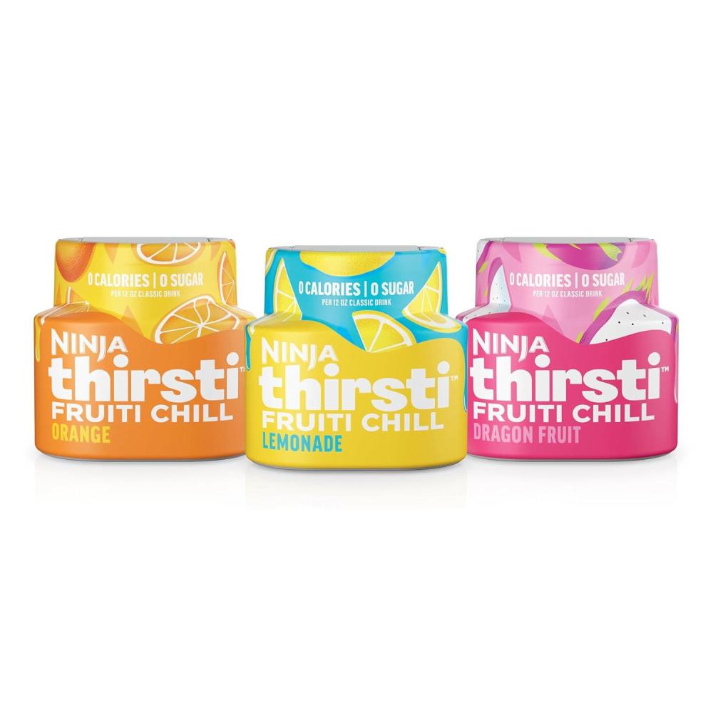 imageNinja Thirsti Flavored Water Drops FRUITI CHILL Lemonade Bold Fruit Flavor Sparkling or Still Zero Calories Zero Sugar Makes 17 12oz drinks 3 Pack WCFLMNDAMCitrus Variety Pack