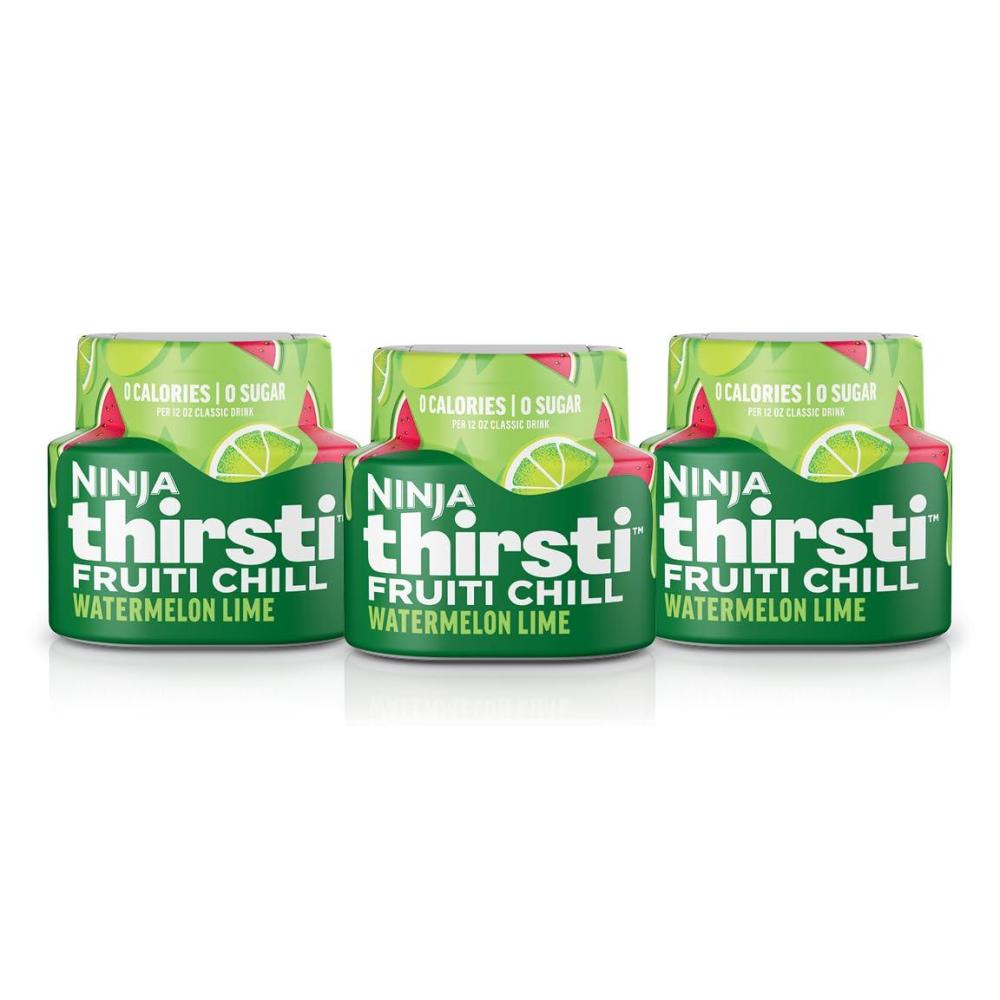 imageNinja Thirsti Flavored Water Drops FRUITI CHILL Lemonade Bold Fruit Flavor Sparkling or Still Zero Calories Zero Sugar Makes 17 12oz drinks 3 Pack WCFLMNDAMWatermelon Lime