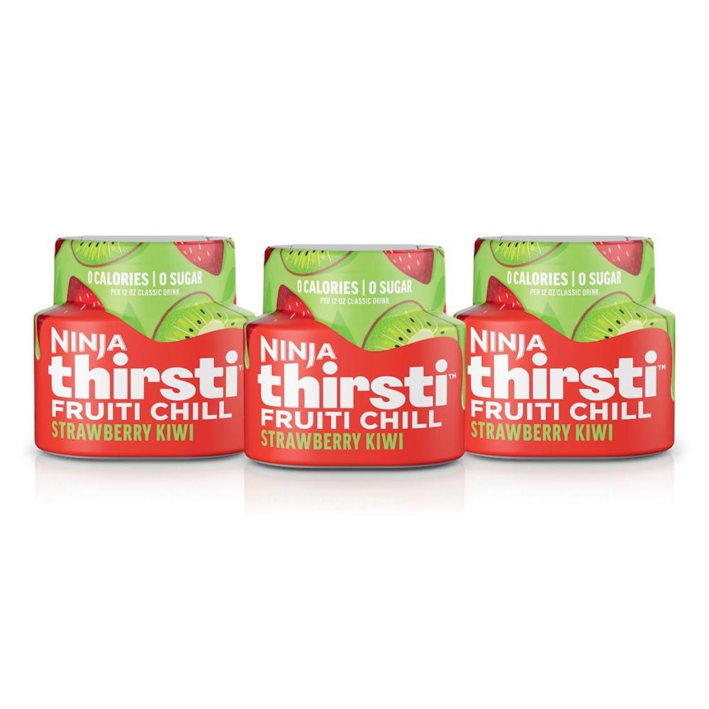 imageNinja Thirsti Flavored Water Drops FRUITI CHILL Lemonade Bold Fruit Flavor Sparkling or Still Zero Calories Zero Sugar Makes 17 12oz drinks 3 Pack WCFLMNDAMStrawberry Kiwi