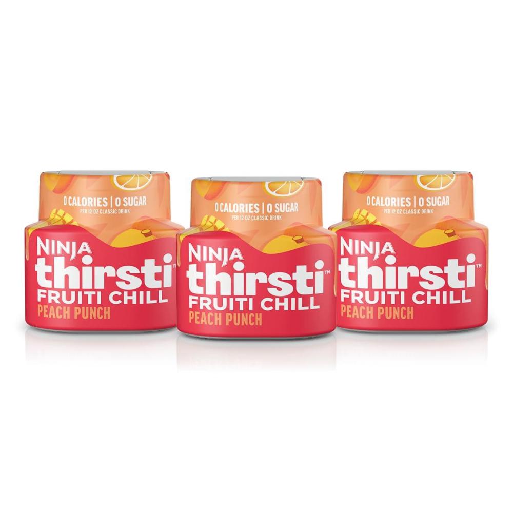 imageNinja Thirsti Flavored Water Drops FRUITI CHILL Lemonade Bold Fruit Flavor Sparkling or Still Zero Calories Zero Sugar Makes 17 12oz drinks 3 Pack WCFLMNDAMPeach Punch