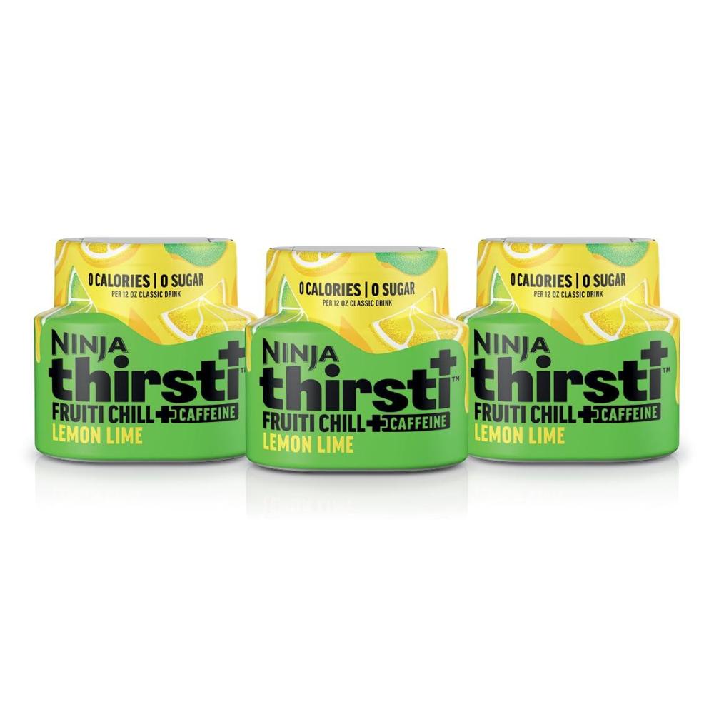imageNinja Thirsti Flavored Water Drops FRUITI CHILL Peach Mango Bold Fruit Flavor with CaffeineSparkling or Still Zero Calories Zero Sugar Makes 17 12oz drinks 3 Pack WCFPCMGAMLemon Lime
