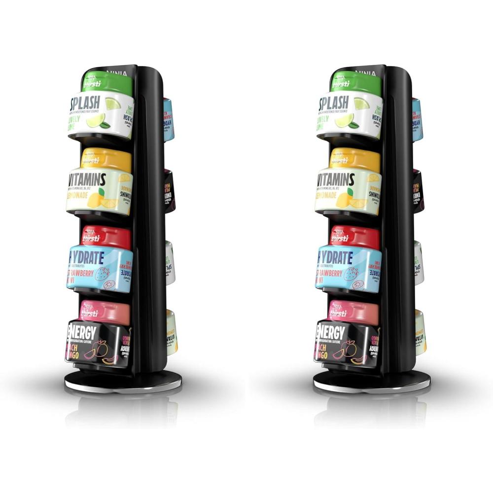 imageNinja WCX08 Thirsti 360 8Flavor Storage Holder Black511 in L x 4125 in W x 1175 in H Pack of 2
