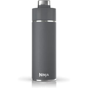 Ninja DW2401GY Thirsti 24oz Travel Water Bottle, For Carbonated Sparkling Drinks, Colder and Fizzier Longer, Leak Proof, 24 Hrs Cold, Dishwasher Safe, Stainless Steel Insulated Tumbler, Charcoal Gray(Gray)