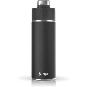 Ninja DW2401GY Thirsti 24oz Travel Water Bottle, For Carbonated Sparkling Drinks, Colder and Fizzier Longer, Leak Proof, 24 Hrs Cold, Dishwasher Safe, Stainless Steel Insulated Tumbler, Charcoal Gray(Black)