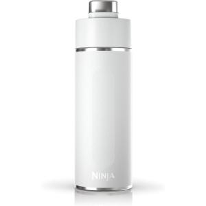 Ninja DW2401GY Thirsti 24oz Travel Water Bottle, For Carbonated Sparkling Drinks, Colder and Fizzier Longer, Leak Proof, 24 Hrs Cold, Dishwasher Safe, Stainless Steel Insulated Tumbler, Charcoal Gray(White)