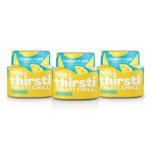 Ninja Thirsti Flavored Water Drops, FRUITI CHILL Lemonade, Bold Fruit Flavor, Sparkling or Still, Zero Calories, Zero Sugar, Makes 17, 12oz drinks, 3 Pack, WCFLMNDAM(Lemonade)
