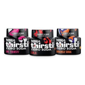 Ninja Thirsti Flavored Water Drops, ZERO SODA Dr. Thirsti, Classic Soda Flavors, Sparkling or Still, Zero Calories, Zero Sugar, Makes 17, 12oz drinks, 3 Pack, WCFDRPPAM(6.69 Fl Oz (Pack of 1))