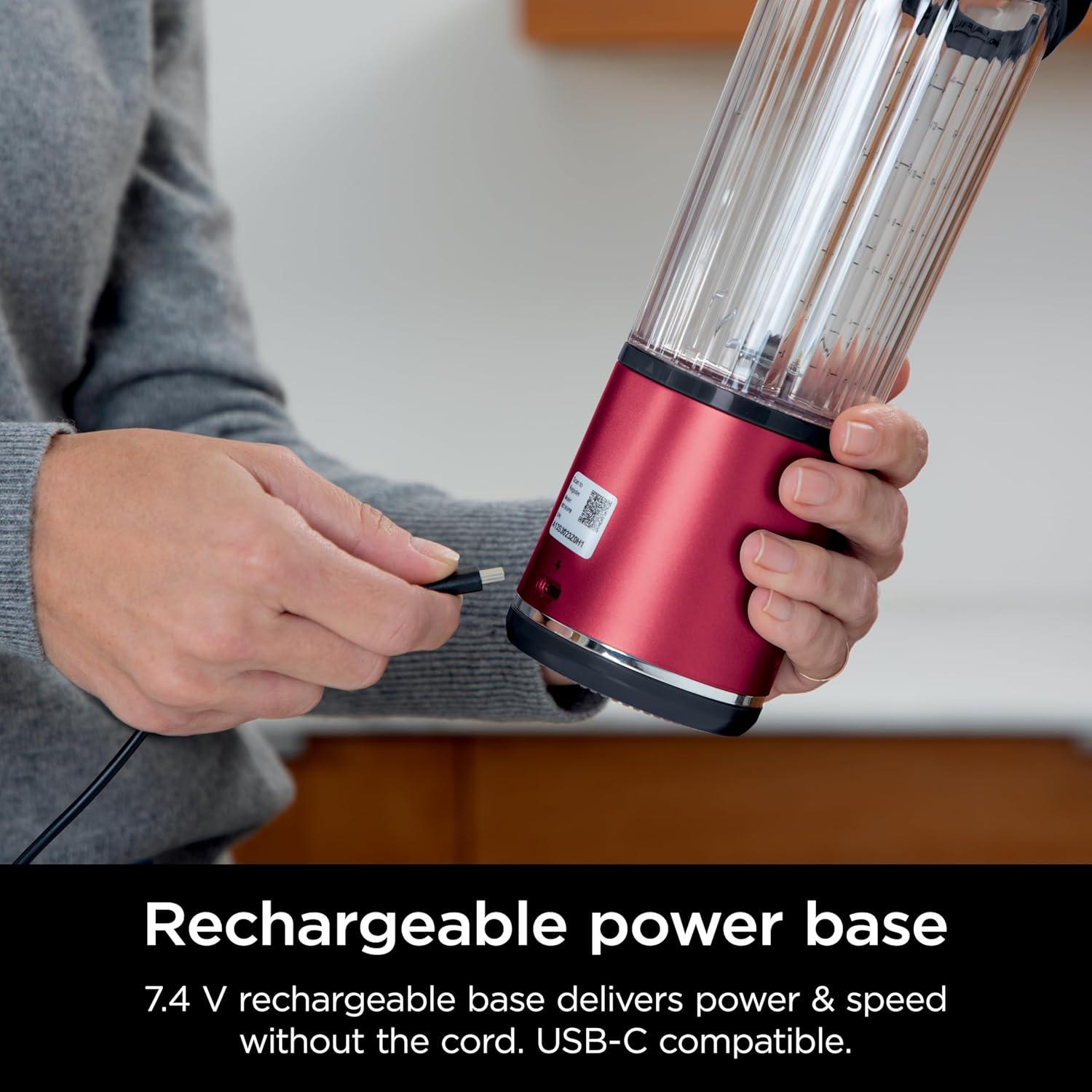 imageNinja Blast Portable Blender amp Accessories Cordless 18oz Vessel Personal Blender for Shakes amp Smoothies Leakproof Lid amp Sip Spout USBC Cord Dishwasher Safe Parts BPA Free Grey CL155AGYBlender 2 Vessels Red