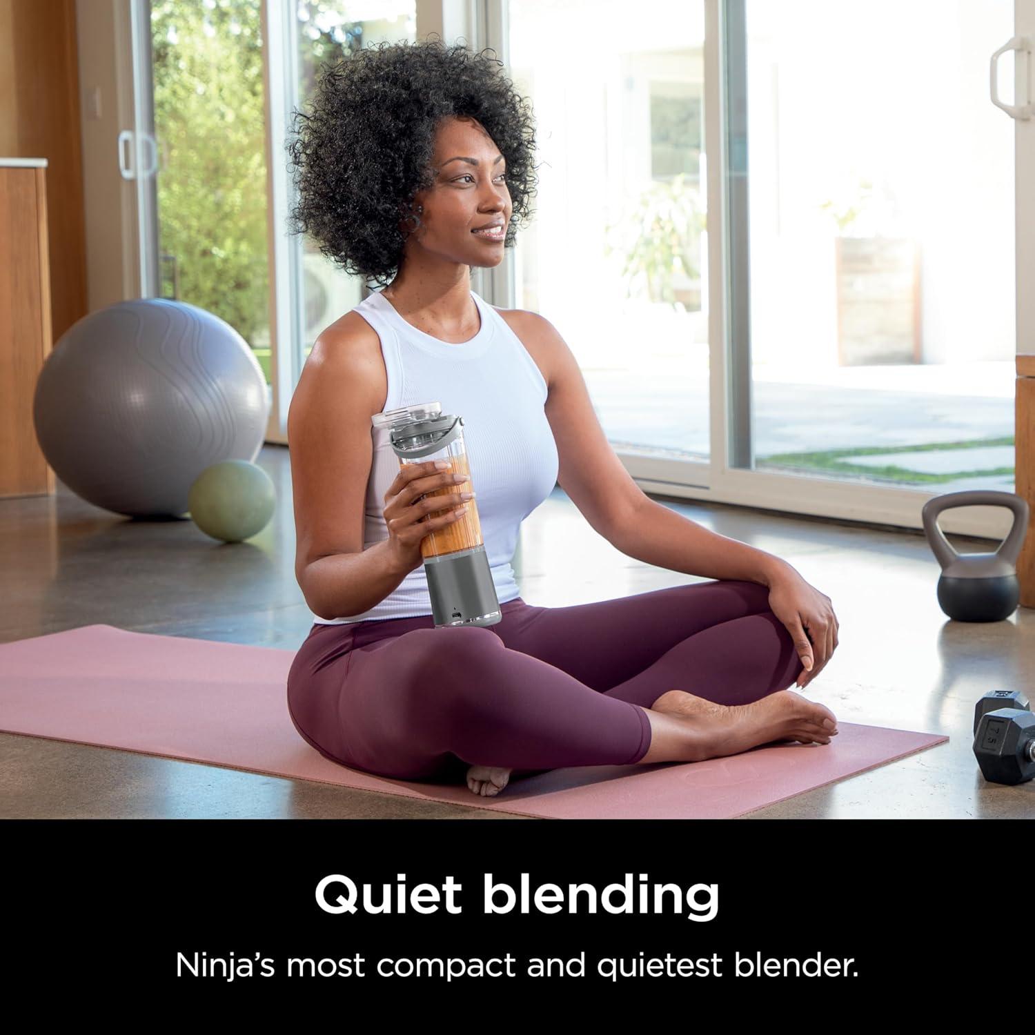 imageNinja Blast Portable Blender amp Accessories Cordless 18oz Vessel Personal Blender for Shakes amp Smoothies Leakproof Lid amp Sip Spout USBC Cord Dishwasher Safe Parts BPA Free Grey CL155AGYBlender 2 Vessels Grey