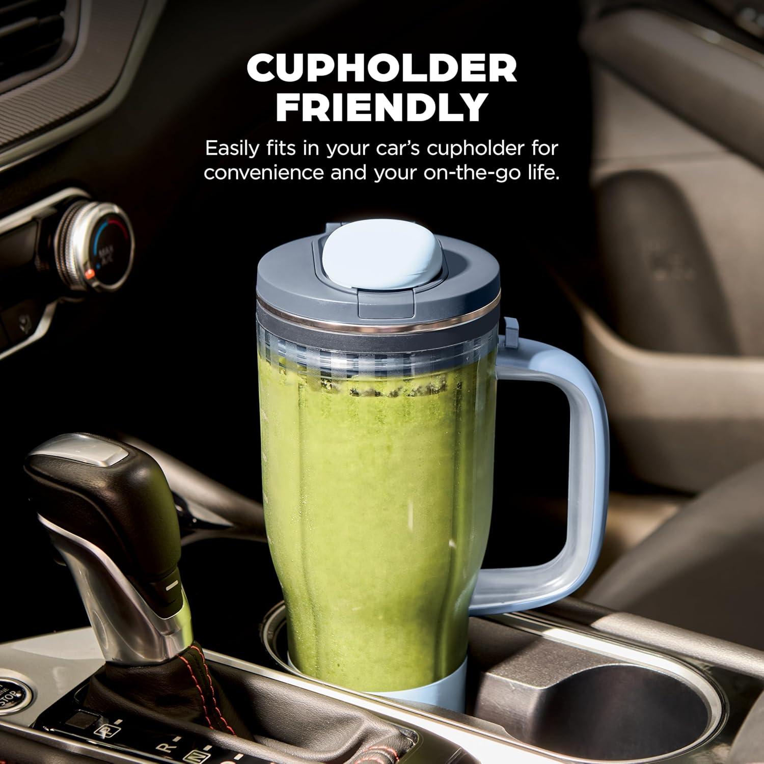 imageNinja BlendBOSS Personal Smoothie Blender and Tumbler 26oz Travel Tumbler wLeakproof Lid amp Intergrated Chug Spout AutoIQ Technololgy 1200 Peak Watt Blue Rasberry DB301BLBRN NEWCyberspace