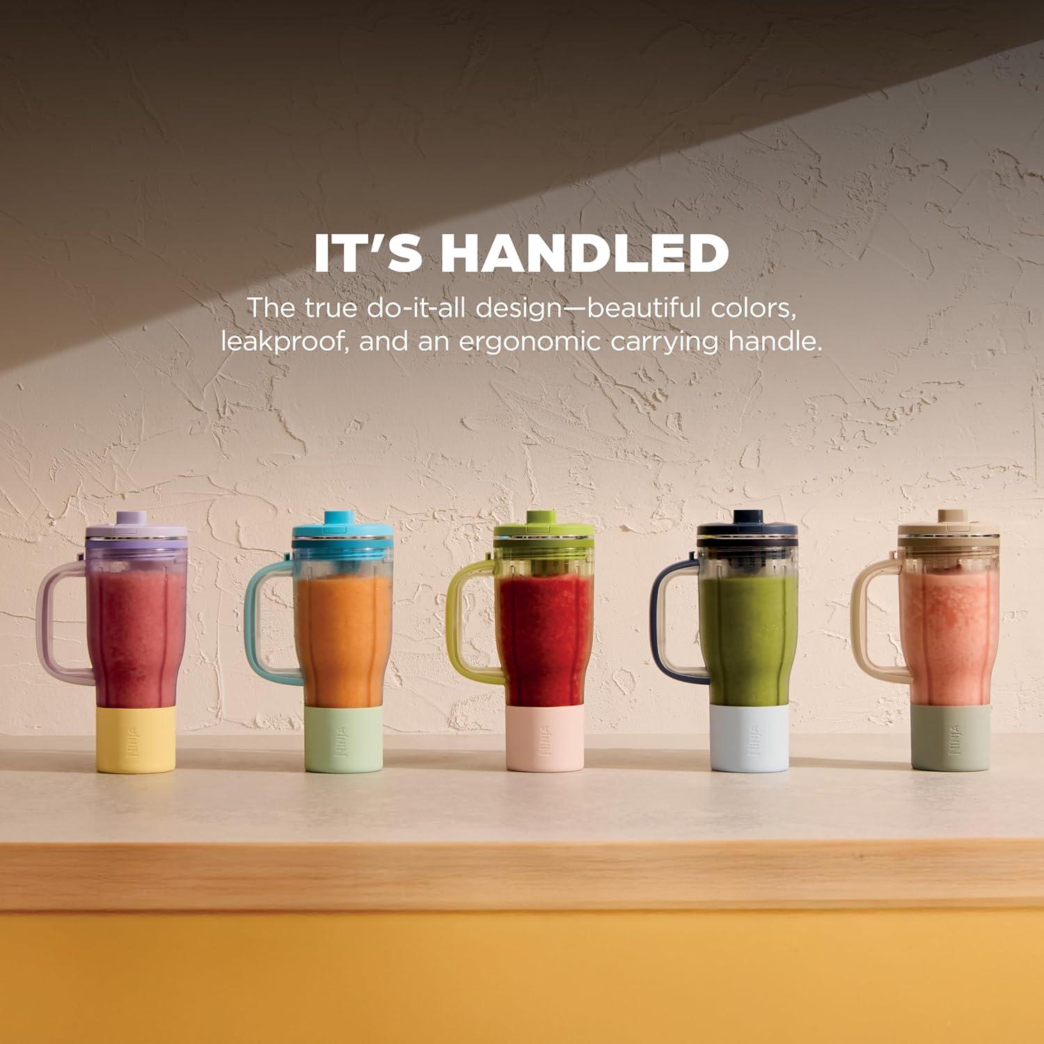 imageNinja BlendBOSS Personal Smoothie Blender and Tumbler 26oz Travel Tumbler wLeakproof Lid amp Intergrated Chug Spout AutoIQ Technololgy 1200 Peak Watt Blue Rasberry DB301BLBRN NEWWatermelon Bubblegum