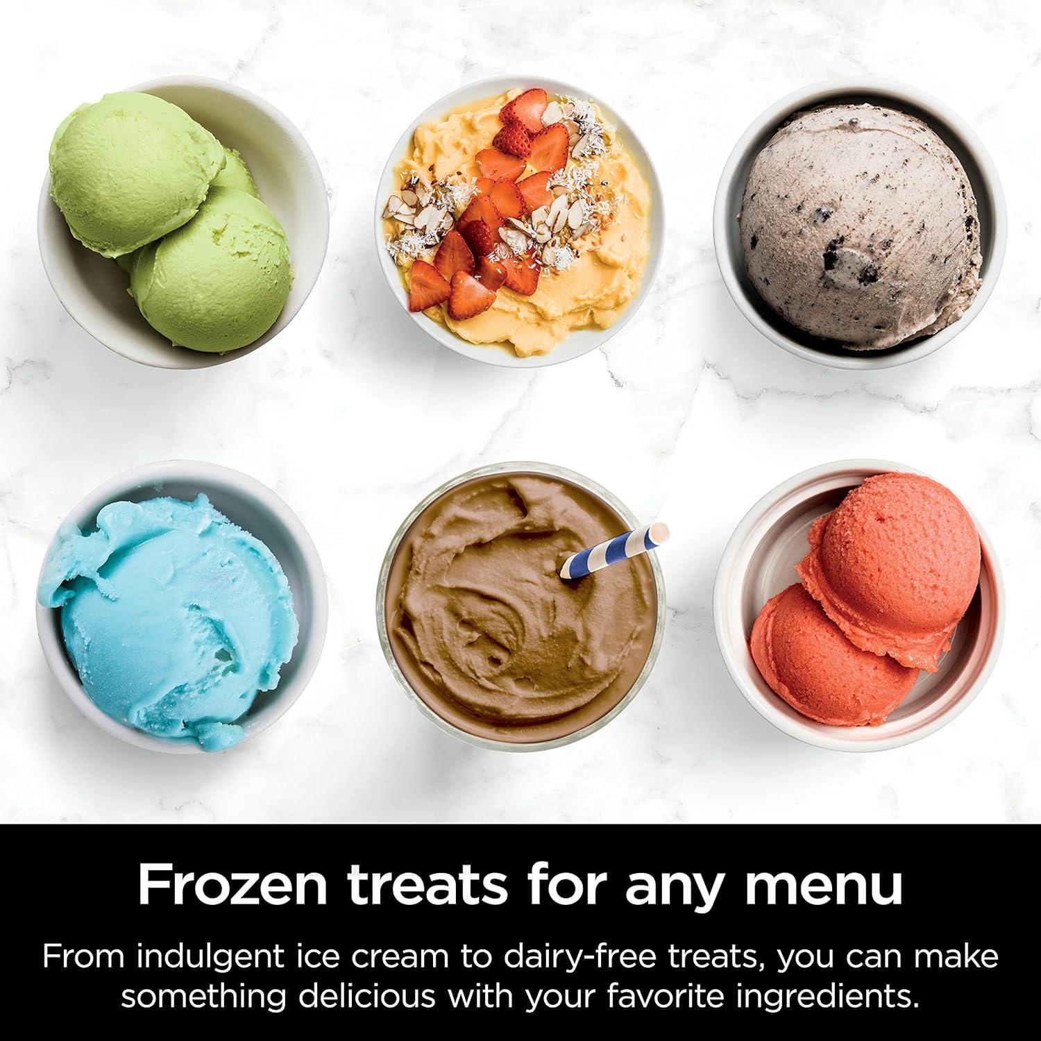 imageNinja NC301 CREAMi Ice Cream Maker for Gelato Mixins Milkshakes Sorbet Smoothie Bowls amp More 7 OneTouch Programs with 2 Pint Containers amp Lids Compact Size Perfect for Kids BlueBlue