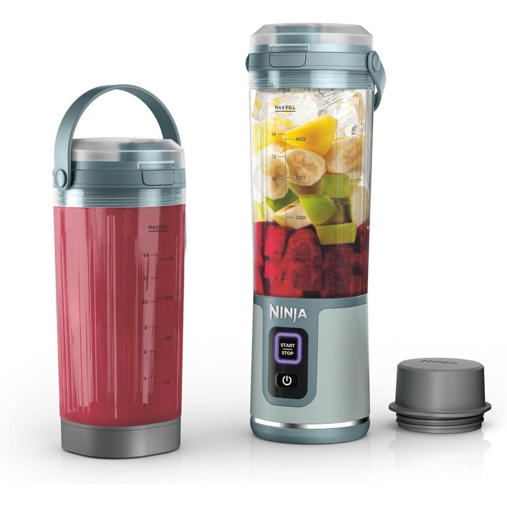 imageNinja Blast Portable Blender amp Accessories Cordless 18oz Vessel Personal Blender for Shakes amp Smoothies Leakproof Lid amp Sip Spout USBC Cord Dishwasher Safe Parts BPA Free Grey CL155AGYBlender 2 Vessels Sage