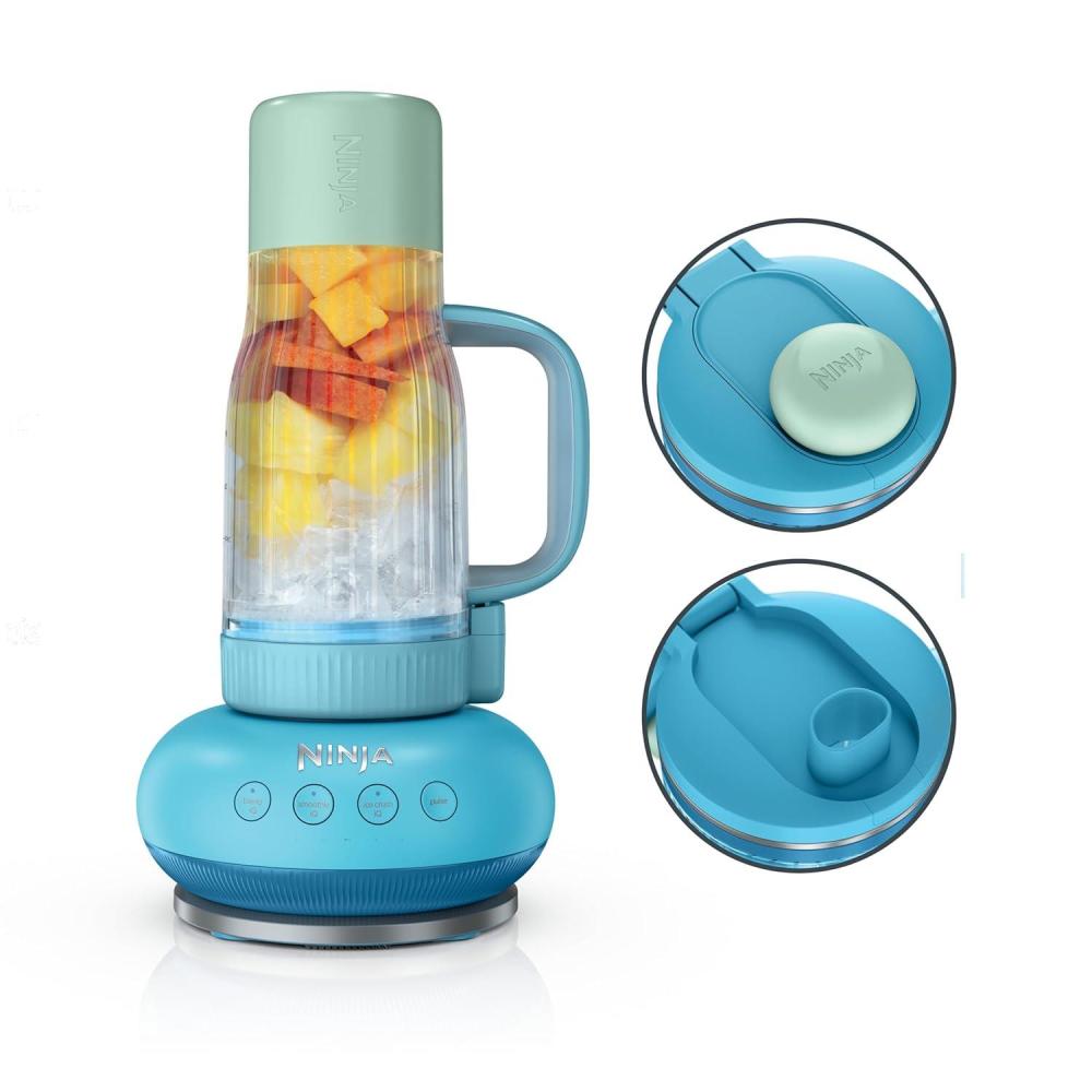 imageNinja BlendBOSS  Personal Smoothie Blender and Tumbler  26oz Travel Tumbler wLeakproof Lid amp Intergrated Chug Spout  AutoIQ Technololgy  1200 Peak Watt  Blue Rasberry  DB301BLBRN  NEWBlue Raspberry