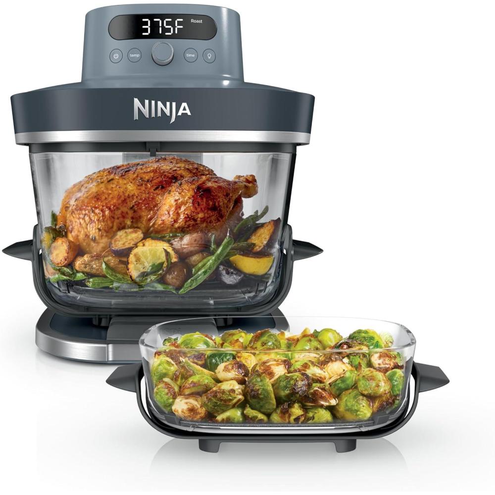 imageNinja Crispi Pro 6in1 Glass Air Fryer  450F Nontoxic 6qt amp 25qt Containers amp Lids  Microwave Freezer Dishwasher Safe  Max Crisp Air Fry Bake Roast Recrisp Dehydrate Cyberspace AS101CYCyberspace