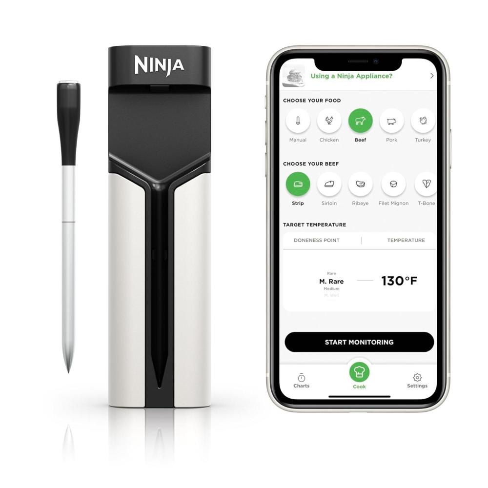 imageNinja ProChef Indoor amp Outdoor Wireless Meat Thermometer for Grill Oven Smoking Roasting Air Frying Flame Resistant Long Battery Life Bluetooth Waterproof WP100C Canadian Version