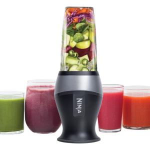 Ninja Fit Compact Personal Blender, Portable Blender for-Smoothies, Shakes, Food Prep, and Frozen Blending, 700-Watt Base, (2) 16-oz. Cups and Spout Lids, Black QB3001SS(Push to blend)