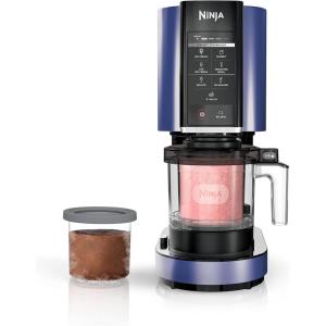 Ninja NC301 CREAMi Ice Cream Maker, for Gelato, Mix-ins, Milkshakes, Sorbet, Smoothie Bowls & More, 7 One-Touch Programs, with (2) Pint Containers & Lids, Compact Size, Perfect for Kids, Blue(Blue)