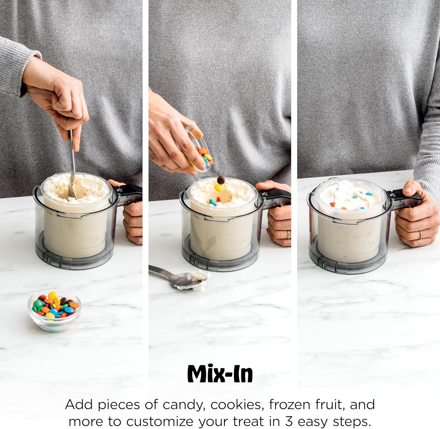 imageNinja CREAMi Deluxe Ice Cream Maker Treats and Frozen Desserts Sorbet Milkshakes Yogurt and More 11in1 Programs XL Capacity Includes Two 24oz FamilySize Tubs Silver NC501CREAMi Deluxe
