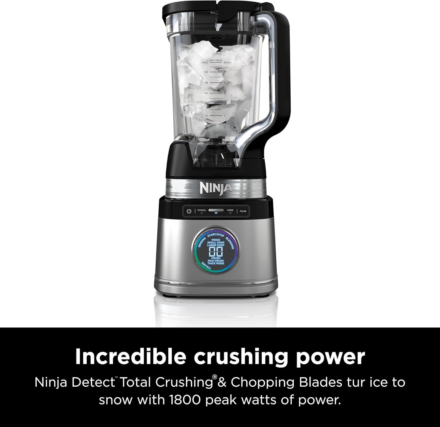 imageNinja Kitchen System AllinOne Food Processor amp Blender With 8Cup Bowl amp 1 24 oz ToGo Cup For Smoothies Cookie Dough Salsas Cole Slaw amp More 1800 Watt Black TB401Power Blender