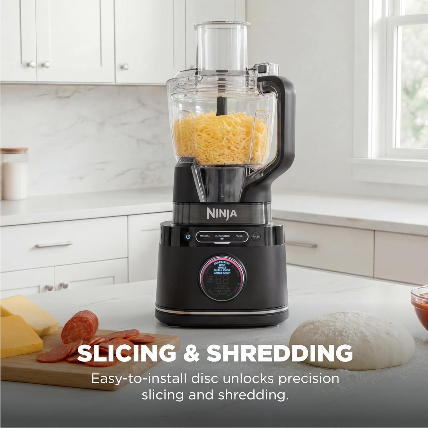 imageNinja Kitchen System AllinOne Food Processor amp Blender With 8Cup Bowl amp 1 24 oz ToGo Cup For Smoothies Cookie Dough Salsas Cole Slaw amp More 1800 Watt Black TB401Blender Bowl 1 24oz Cup