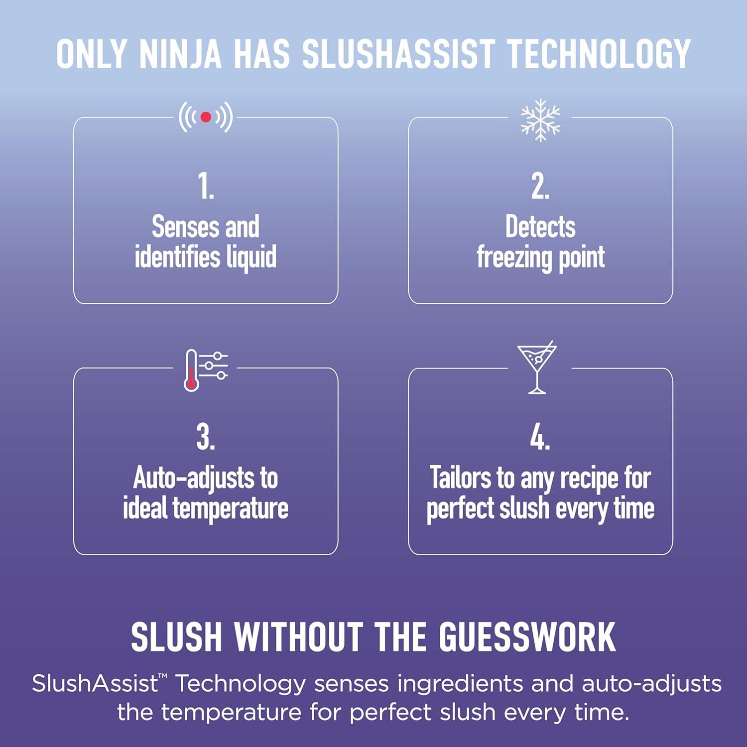 imageNinja SLUSHi Max XXL Smart Frozen Drink Maker Top Performance amp Smart Technology PartySize 150oz Capacity No Ice Needed 6 Programs Ideal Temp amp Texture up to 12 hours Blue FS605SG