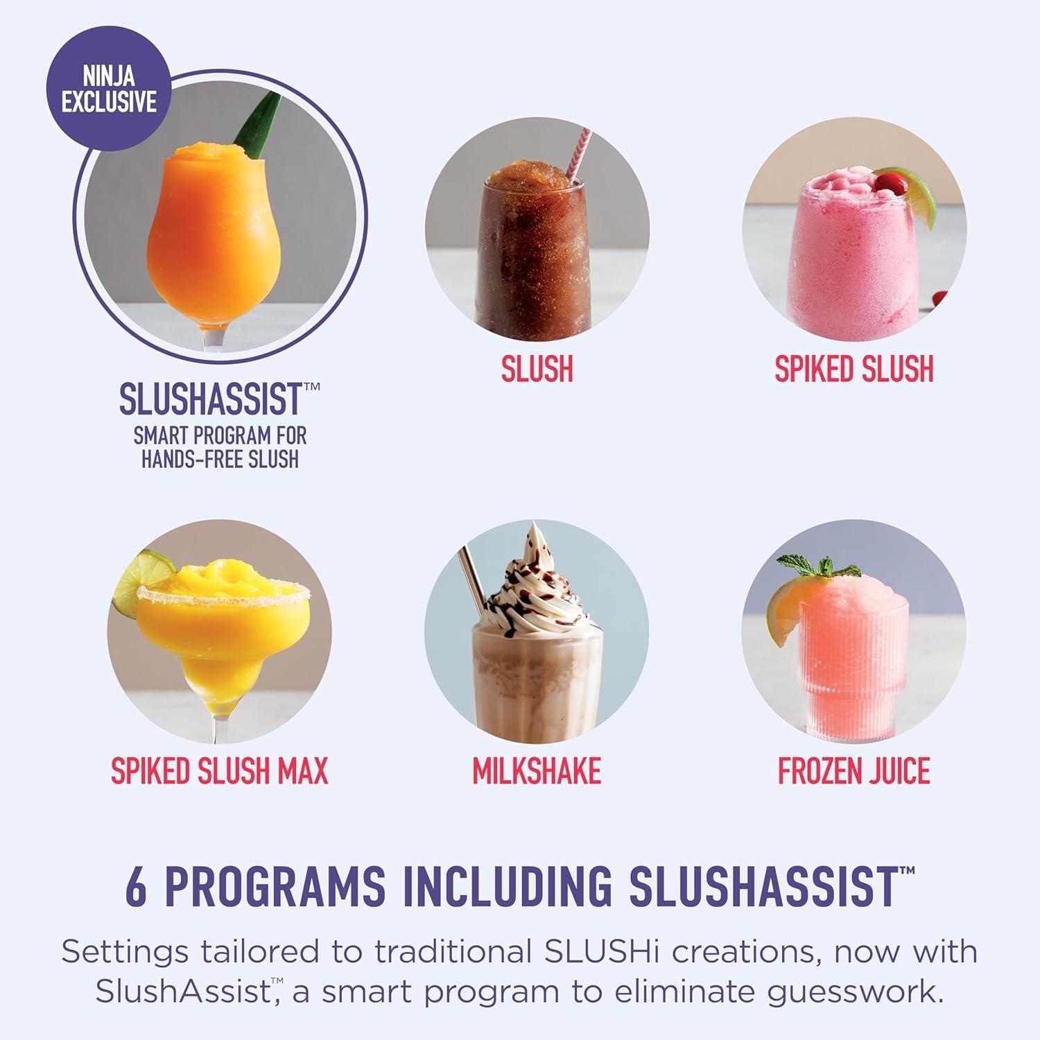 imageNinja SLUSHi Max XXL Smart Frozen Drink Maker Top Performance amp Smart Technology PartySize 150oz Capacity No Ice Needed 6 Programs Ideal Temp amp Texture up to 12 hours Blue FS605SG