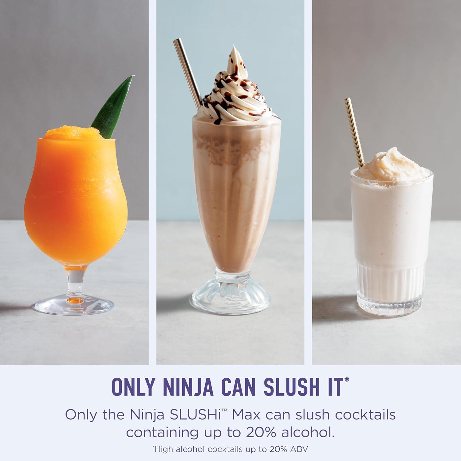 imageNinja SLUSHi Max XXL Smart Frozen Drink Maker Top Performance amp Smart Technology PartySize 150oz Capacity No Ice Needed 6 Programs Ideal Temp amp Texture up to 12 hours Blue FS605SG