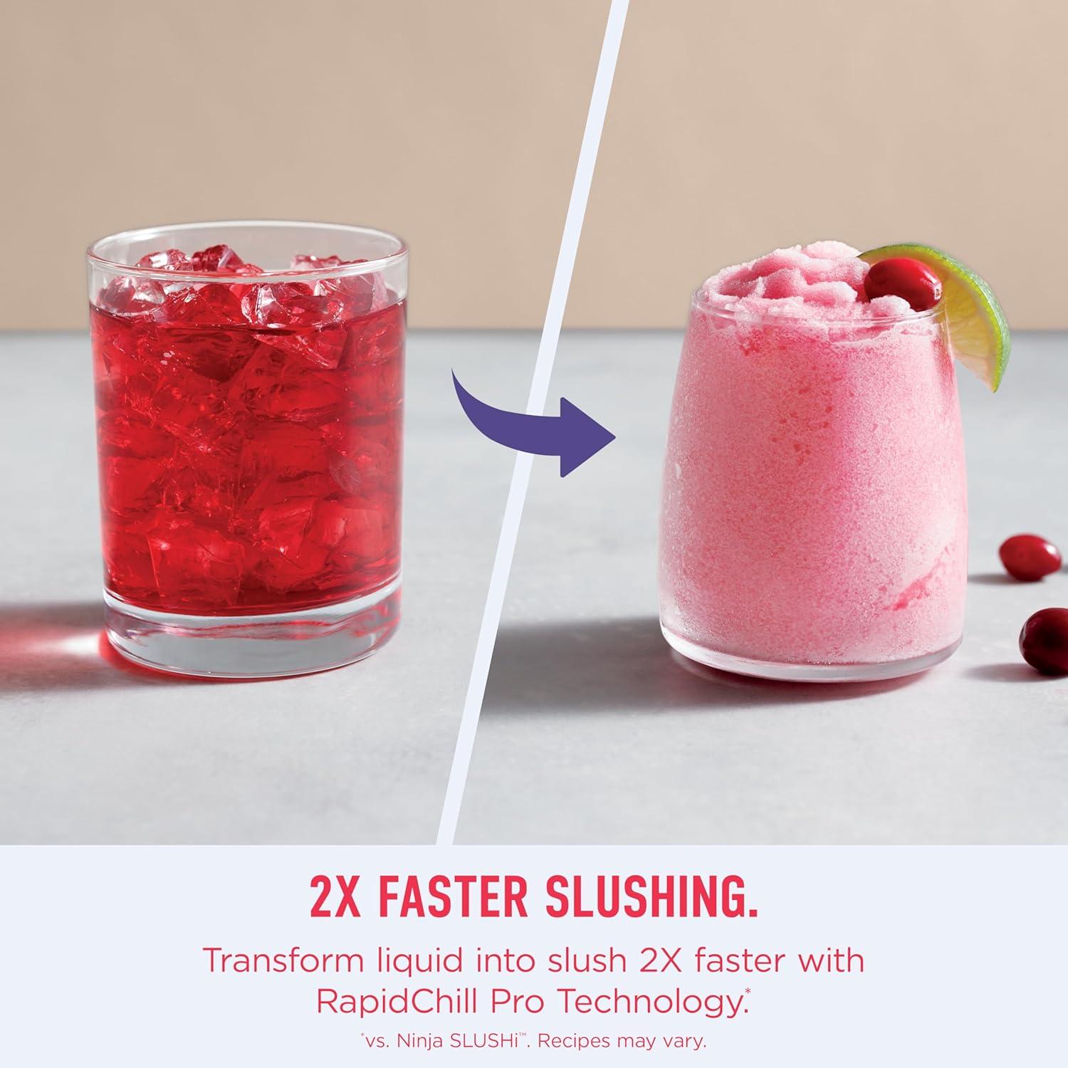 imageNinja SLUSHi Max XXL Smart Frozen Drink Maker Top Performance amp Smart Technology PartySize 150oz Capacity No Ice Needed 6 Programs Ideal Temp amp Texture up to 12 hours Blue FS605SG