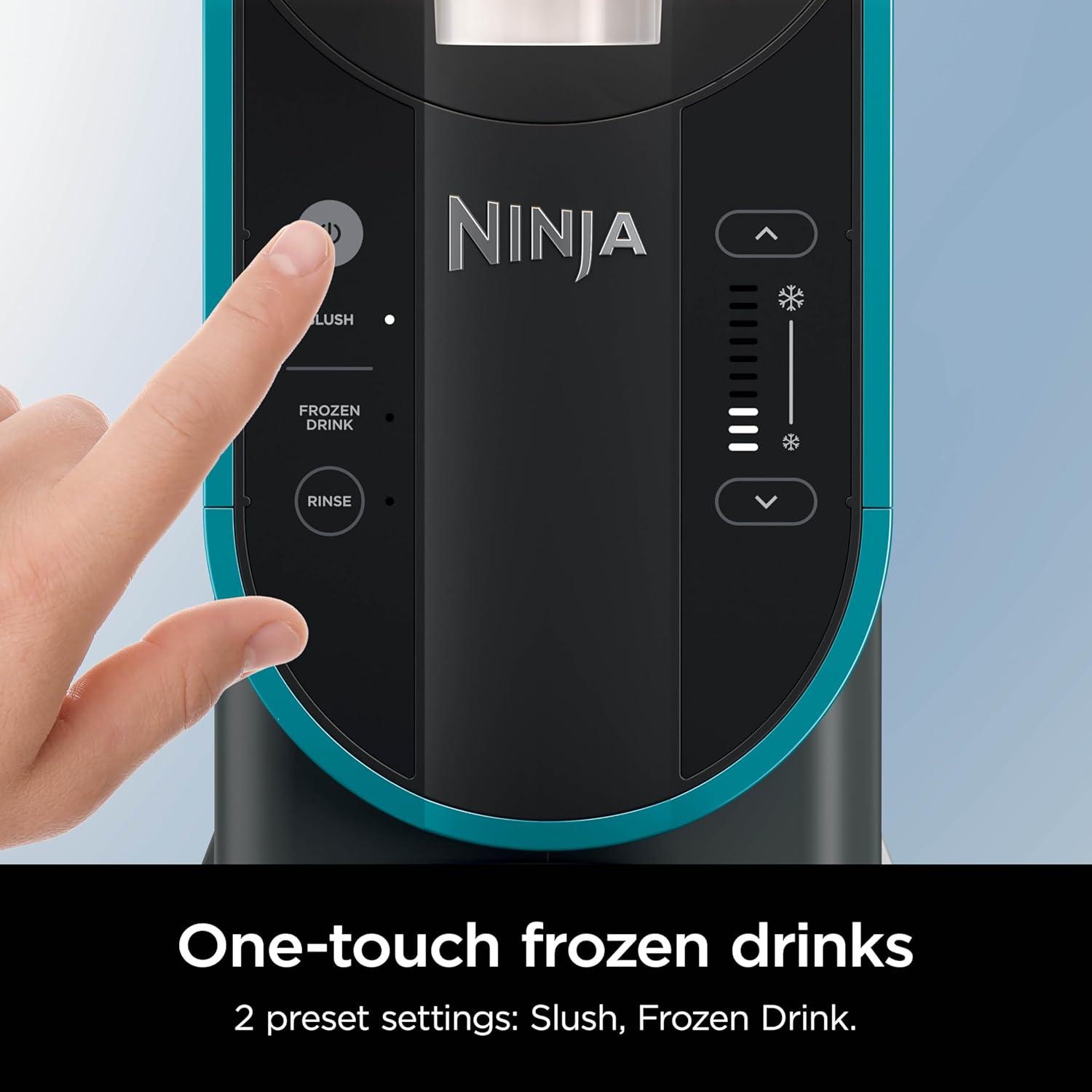 imageNinja SLUSHi Professional Frozen Drink Maker with RapidChill Technology 88 oz Frozen Drink amp Slushie Machine 2 Preset Programs Frozen Margaritas and More Premium Accents Teal FS299