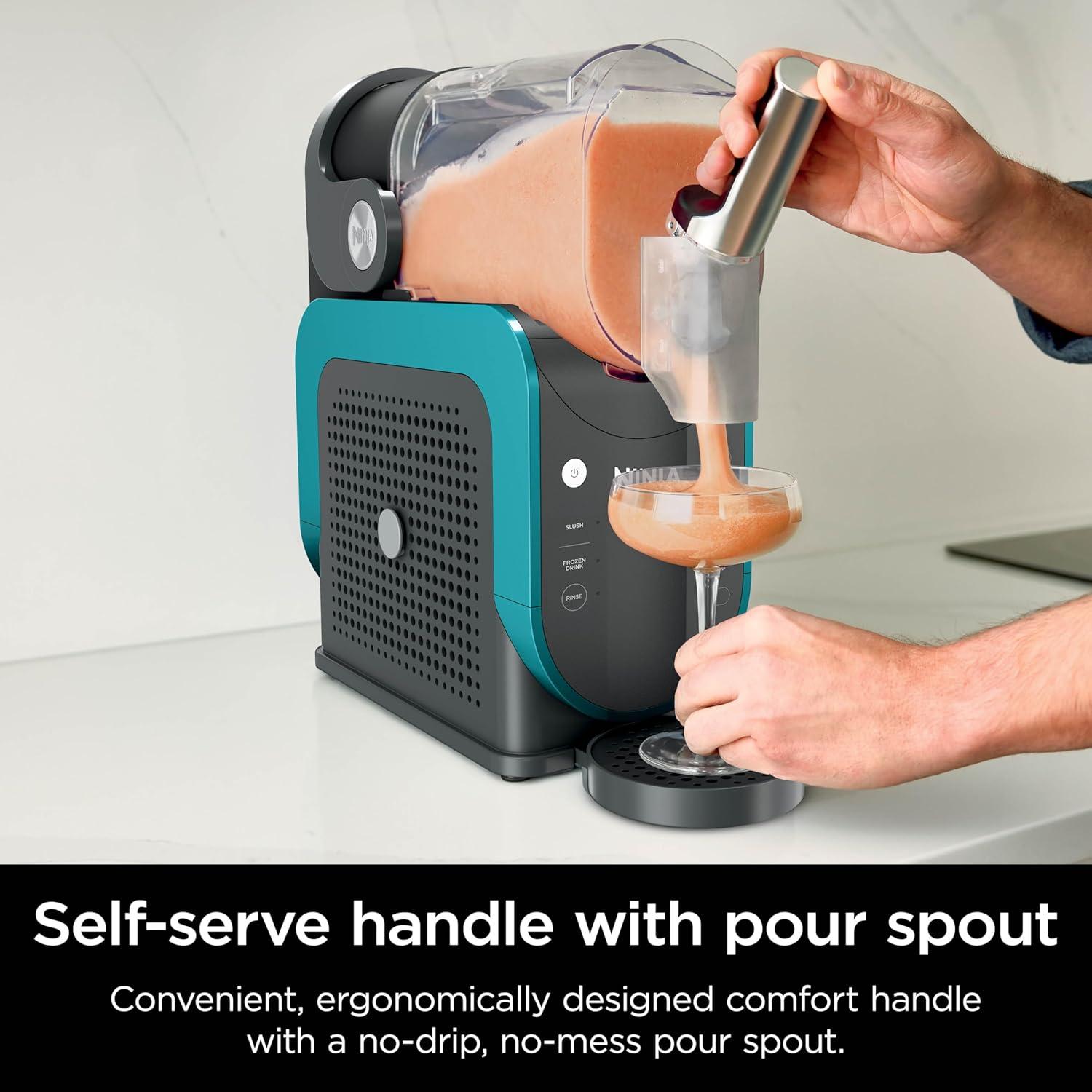 imageNinja SLUSHi Professional Frozen Drink Maker with RapidChill Technology 88 oz Frozen Drink amp Slushie Machine 2 Preset Programs Frozen Margaritas and More Premium Accents Teal FS299