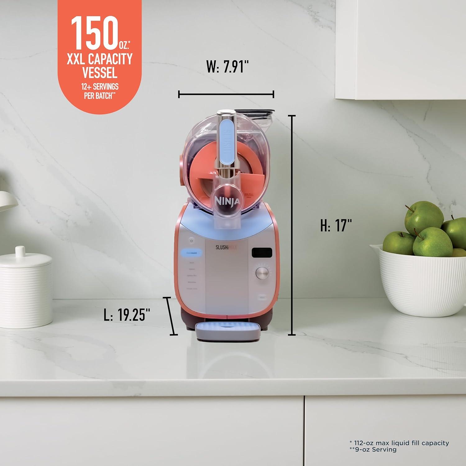 imageNinja SLUSHi XL Smart Frozen Drink Maker amp Slushi Machine With SlushAssist Technology 128 oz Capacity Sodas Margaritas Frappes Milkshakes amp More Crema FS601BR150oz Capacity