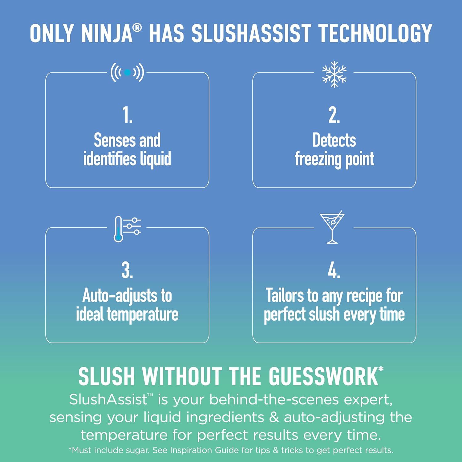 imageNinja SLUSHi XL Smart Frozen Drink Maker amp Slushi Machine With SlushAssist Technology 128 oz Capacity Sodas Margaritas Frappes Milkshakes amp More Crema FS601BR128oz Capacity