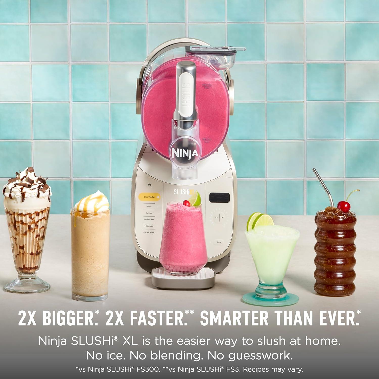 imageNinja SLUSHi XL Smart Frozen Drink Maker amp Slushi Machine With SlushAssist Technology 128 oz Capacity Sodas Margaritas Frappes Milkshakes amp More Crema FS601BR128oz Capacity