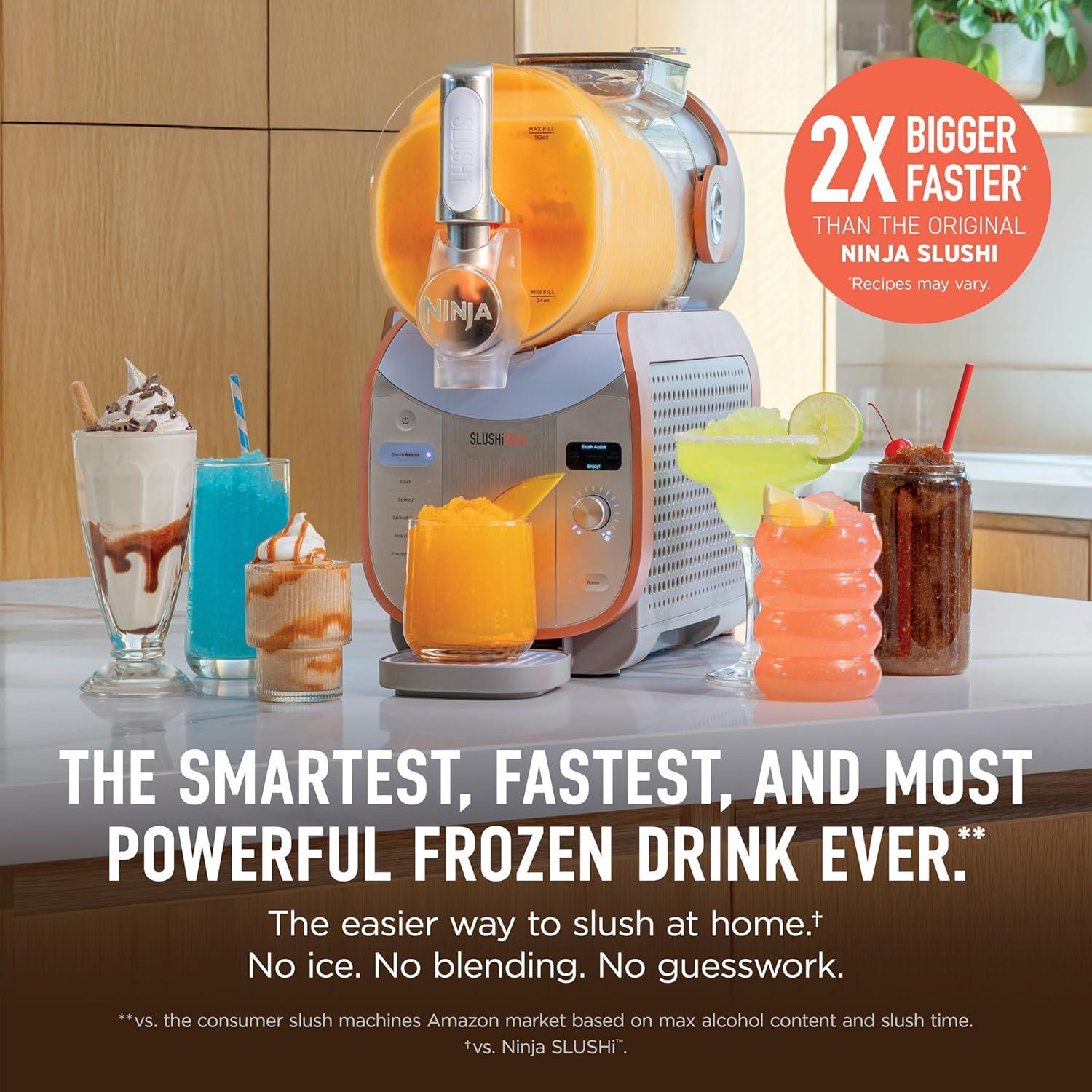 imageNinja SLUSHi XL Smart Frozen Drink Maker amp Slushi Machine With SlushAssist Technology 128 oz Capacity Sodas Margaritas Frappes Milkshakes amp More Crema FS601BR150oz Capacity
