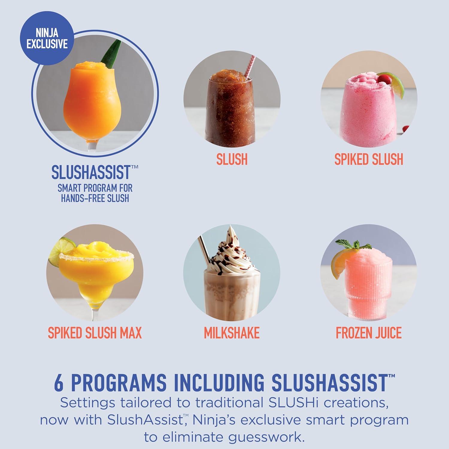 imageNinja SLUSHi XL Smart Frozen Drink Maker amp Slushi Machine With SlushAssist Technology 128 oz Capacity Sodas Margaritas Frappes Milkshakes amp More Crema FS601BR150oz Capacity