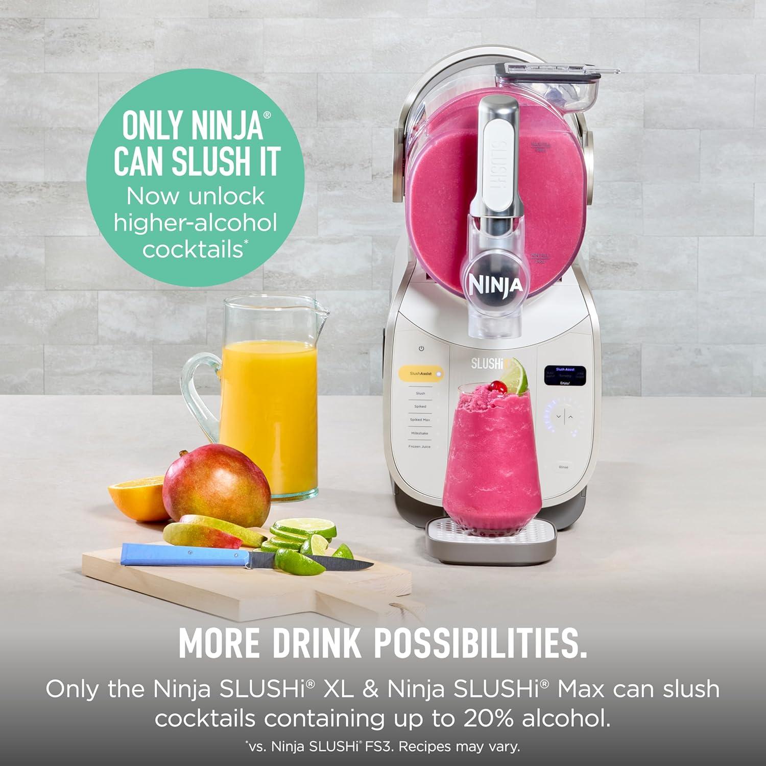 imageNinja SLUSHi XL Smart Frozen Drink Maker amp Slushi Machine With SlushAssist Technology 128 oz Capacity Sodas Margaritas Frappes Milkshakes amp More Crema FS601BR128oz Capacity