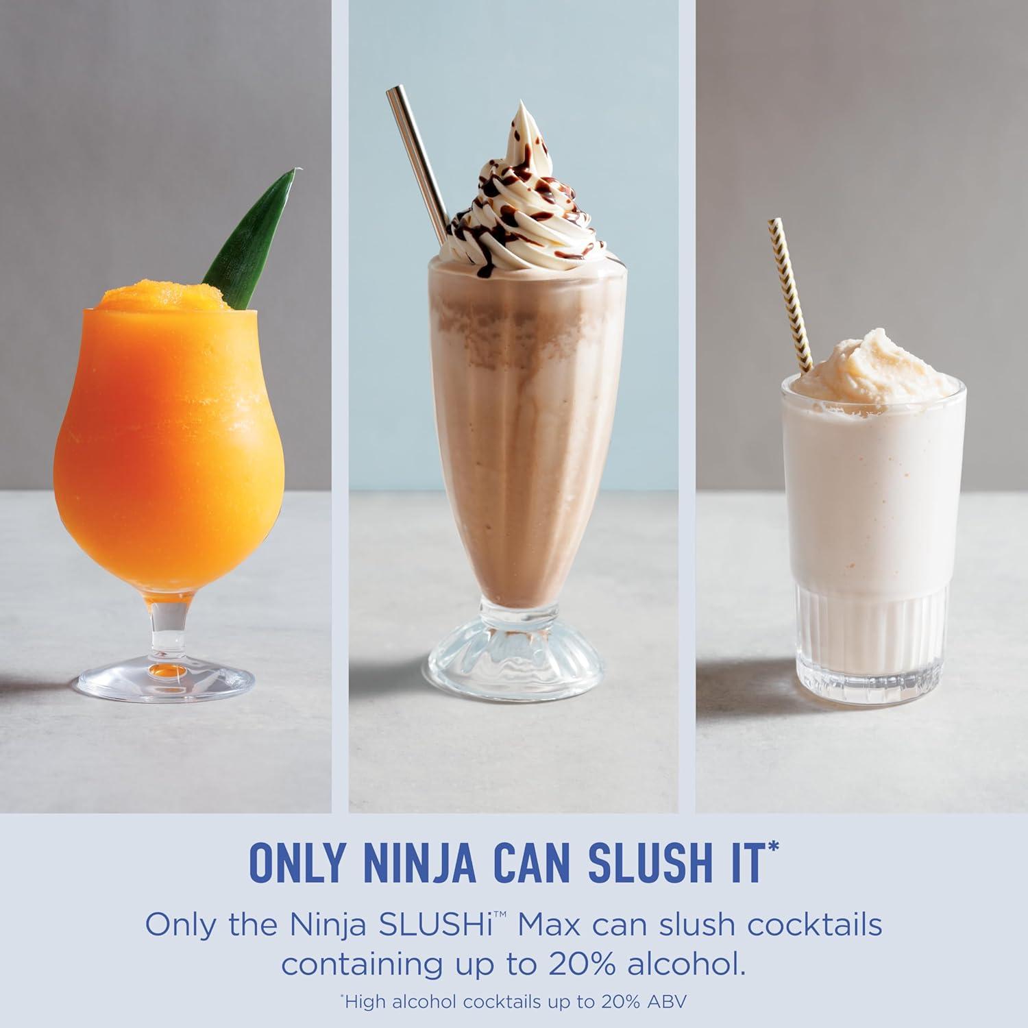 imageNinja SLUSHi XL Smart Frozen Drink Maker amp Slushi Machine With SlushAssist Technology 128 oz Capacity Sodas Margaritas Frappes Milkshakes amp More Crema FS601BR150oz Capacity