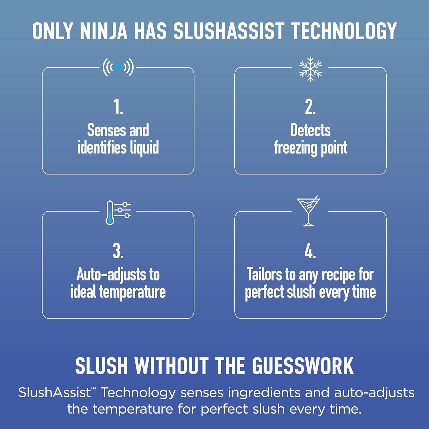 imageNinja SLUSHi XL Smart Frozen Drink Maker amp Slushi Machine With SlushAssist Technology 128 oz Capacity Sodas Margaritas Frappes Milkshakes amp More Crema FS601BR150oz Capacity