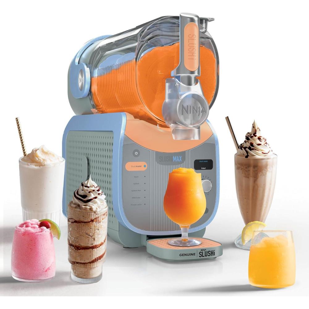 imageNinja SLUSHi Max XXL Smart Frozen Drink Maker  Top Performance amp Smart Technology PartySize 150oz Capacity No Ice Needed 6 Programs Ideal Temp amp Texture up to 12 hours  Blue FS605SG