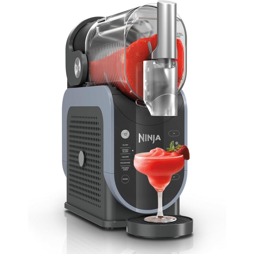 imageNinja SLUSHi Professional Frozen Drink Maker with RapidChill Technology Frozen Drink amp Slushie Machine 5 Preset Programs Frozen Margaritas Frapps and More Grey FS301C Canadian Version Renewed