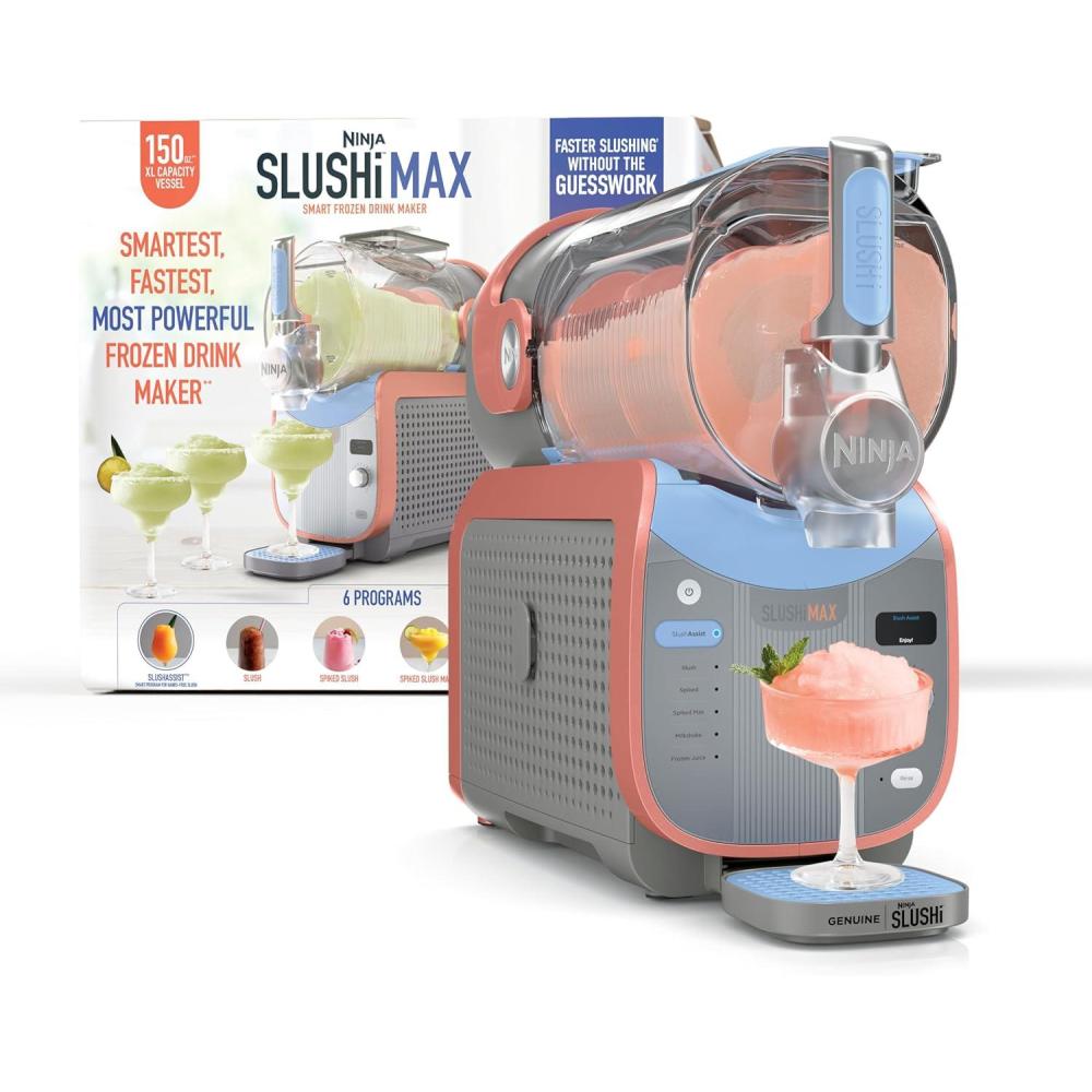 imageNinja SLUSHi XL Smart Frozen Drink Maker amp Slushi Machine  With SlushAssist Technology 128 oz Capacity  Sodas Margaritas Frappes Milkshakes amp More  Crema  FS601BR150oz Capacity