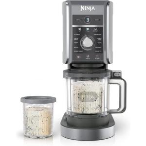 Ninja CREAMi Deluxe Ice Cream Maker, Treats and Frozen Desserts, Sorbet, Milkshakes, Yogurt and More, 11-in-1 Programs, XL Capacity, Includes Two 24-oz Family-Size Tubs, Silver, NC501(CREAMi Deluxe)