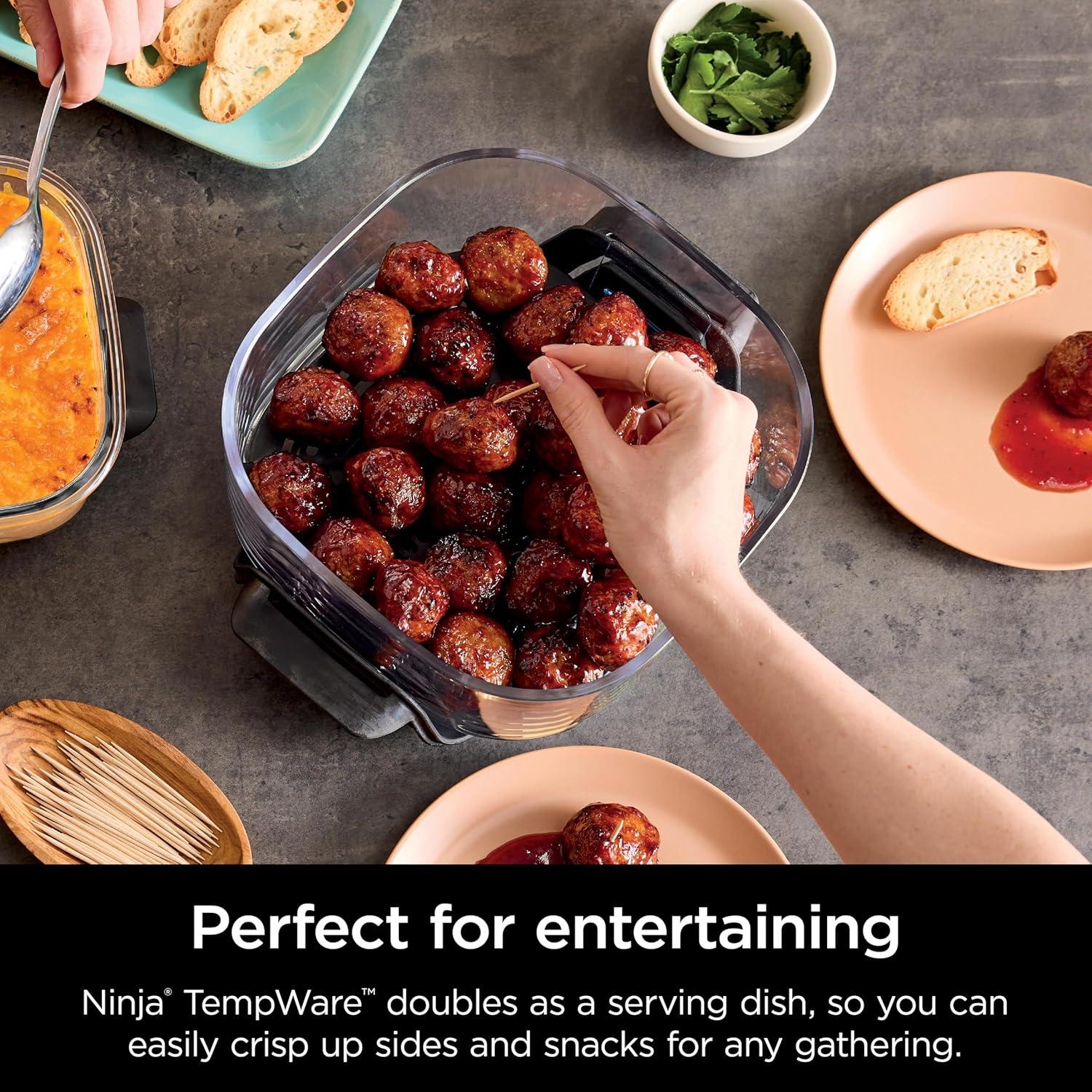 imageNinja 4QT CleanCrisp Glassware Container with Storage lid Compatible with Ninja Crispi Portable Cooking System Microwave Freezer amp Dishwasher Safe PFAS amp PTFE Free Glass XSKSFN4QT25 QT