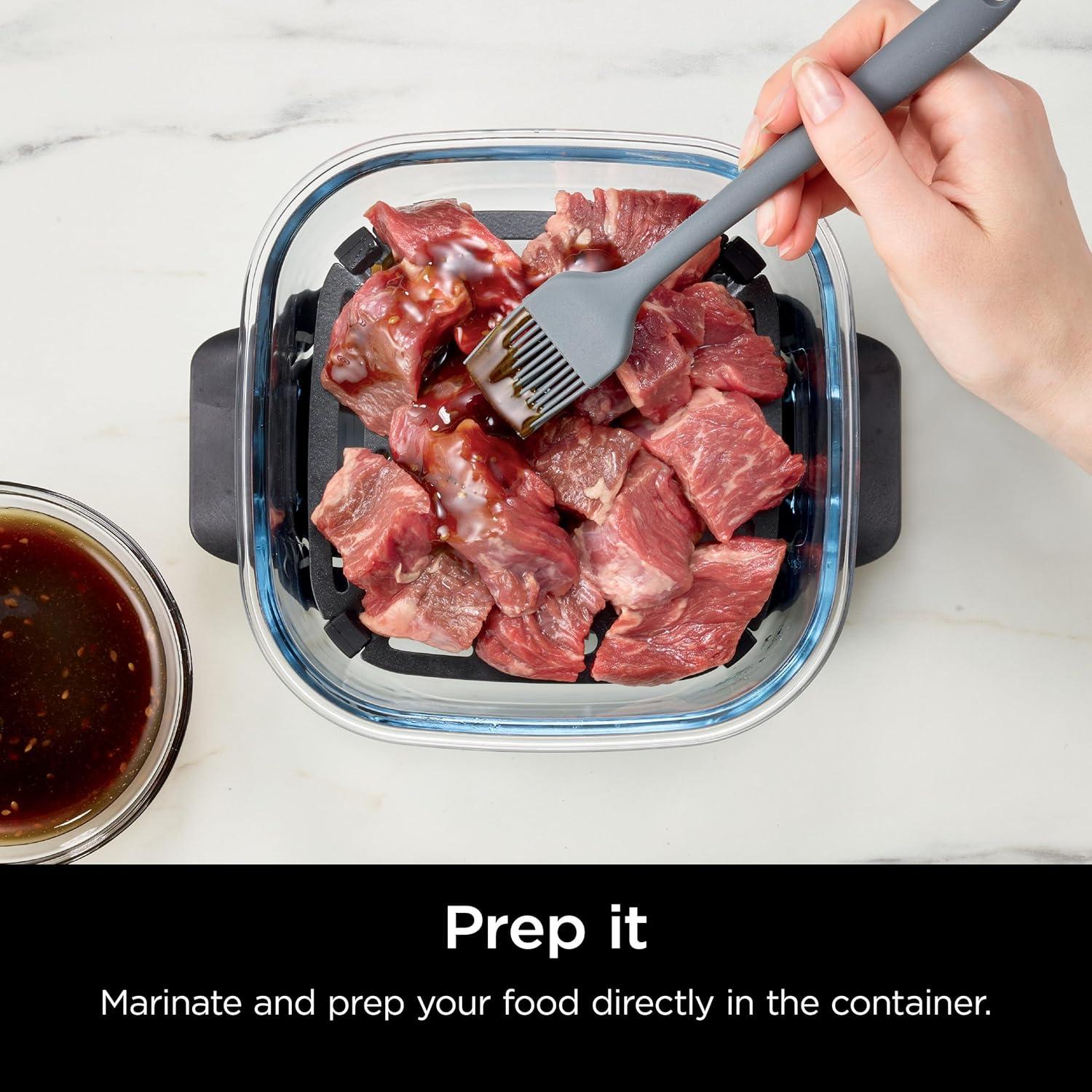 imageNinja 4QT CleanCrisp Glassware Container with Storage lid Compatible with Ninja Crispi Portable Cooking System Microwave Freezer amp Dishwasher Safe PFAS amp PTFE Free Glass XSKSFN4QT6 Cup 2pk