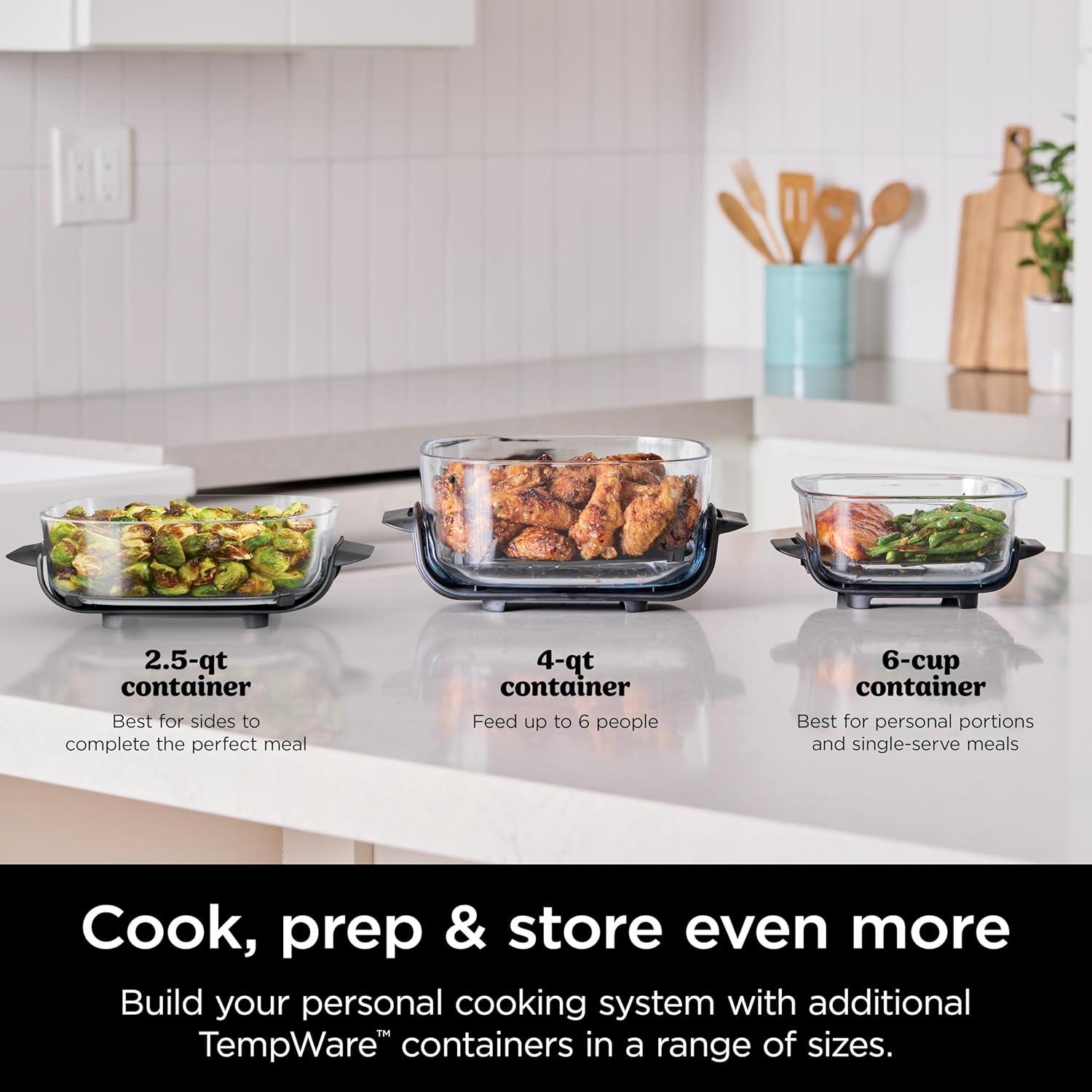 imageNinja 4QT CleanCrisp Glassware Container with Storage lid Compatible with Ninja Crispi Portable Cooking System Microwave Freezer amp Dishwasher Safe PFAS amp PTFE Free Glass XSKSFN4QT25 QT